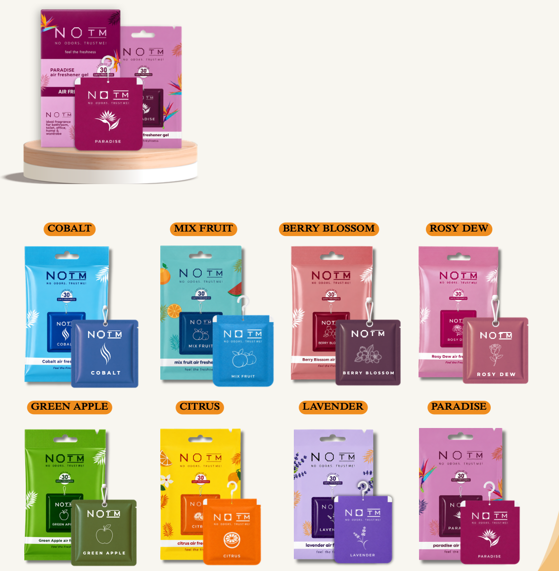 NO TM air freshener gel lineup